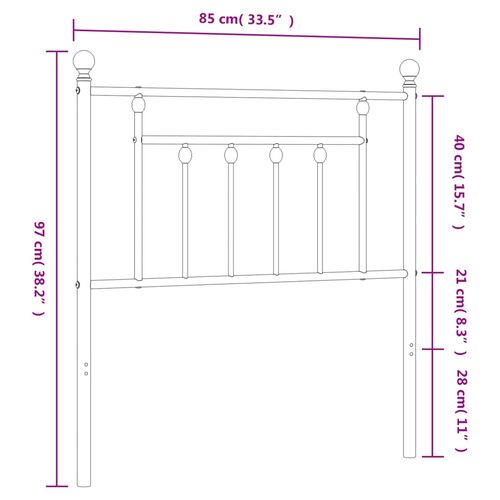 Metalowe wezgłowie, białe, 80 cm na Arena.pl