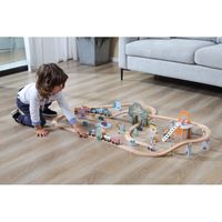 DLA DZIECI DREWNIANA KOLEJKA  POCIĄG AKCESORIA