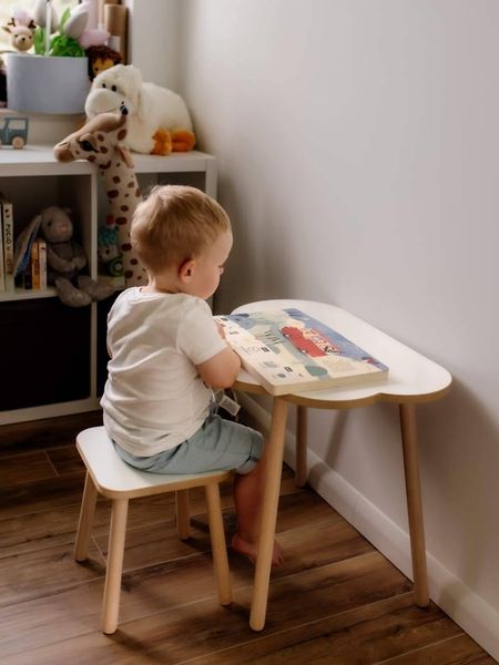Krzesełko dla dzieci białe taboret zdjęcie 5
