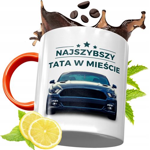 Kubek Pomarańczowy Dla Taty Dzień Taty Prezent Z Nadrukiem Ze Zdjęciem na Arena.pl