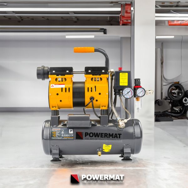 KOMPRESOR BEZOLEJOWY 6L SPRĘŻARKA 8 BAR 150l/min 230V SEPARATOR CICHY 59dB zdjęcie 9