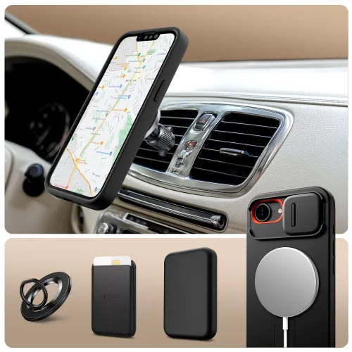 etui tech-protect kevlar aura magsafe na iphone 16e - czarne na Arena.pl