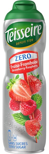 Syrop koncentrat truskawka i malina Zero cukru 600ml - Teisseire zdjęcie 1