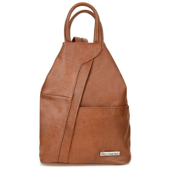 BELTIMORE plecak damski skórzany trójkątny elegancki V478 brązowy zdjęcie 1