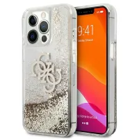 Etui Guess 4G Big Liquid Glitter na iPhone 13 Pro Max 6,7" - złote