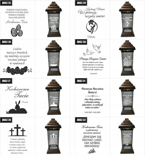 ZNICZ LAMPION dedykacja GRAWEREM rocznica śmierci na Arena.pl