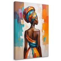 Obraz na płótnie do salonu, Kolorowa kobieta afrykańska