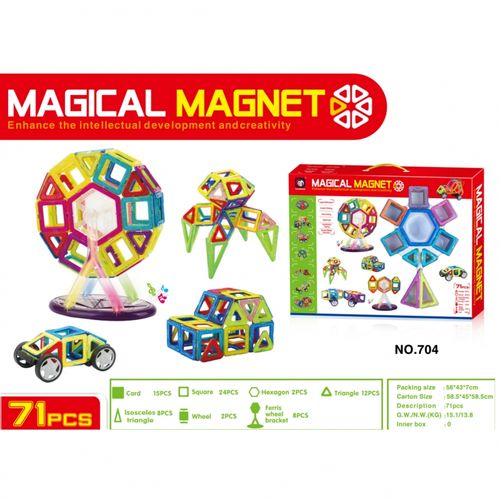 Kolorowe klocki magnetyczne MAGICAL MAGNET 71 SZT. #E1 na Arena.pl