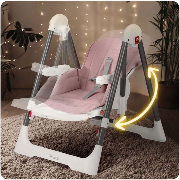 Krzesełko do karmienia Nukido Elite różowe zdjęcie 8