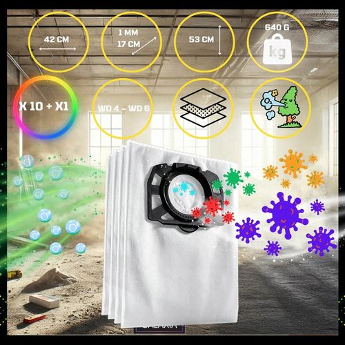 10x Worki do odkurzacza KARCHER WD4 WD5 WD6 MV4 MV5 MV6 SE 5.1000 + na Arena.pl