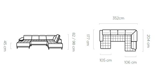 Nowoczesny Narożnik FOCUS XL na Arena.pl