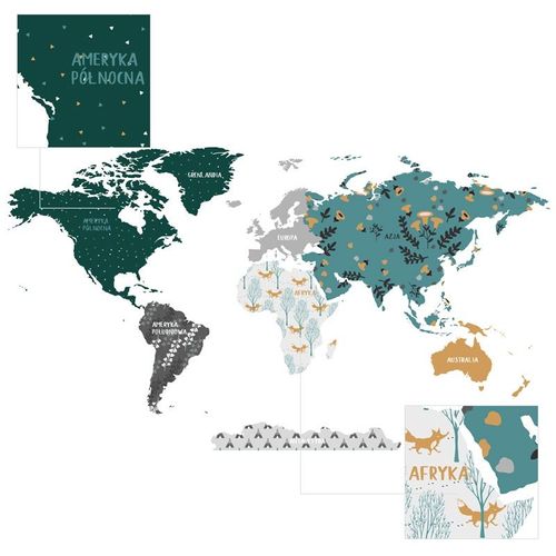 Naklejka Mapa Świata DK335 XL na Arena.pl
