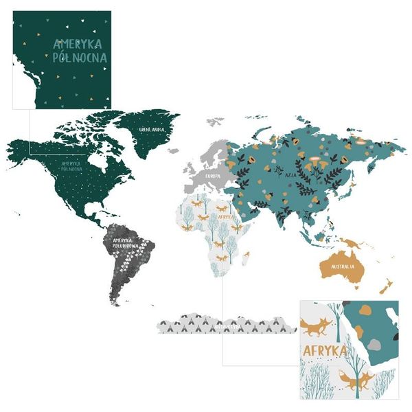 Naklejka Mapa Świata DK335 XL zdjęcie 3