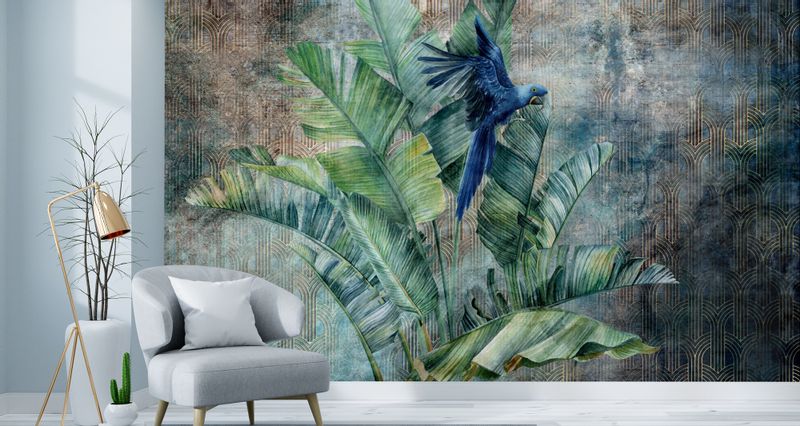 Fototapeta Do Salonu Liście Natura Papuga ABSTRAKCJA 180cm x 120cm zdjęcie 5