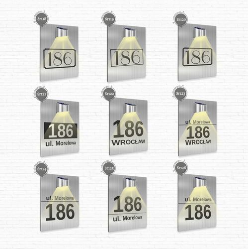 duża TABLICZKA ADRESOWA dibond srebrna adres strzałka 40x30 lampka solarna na Arena.pl