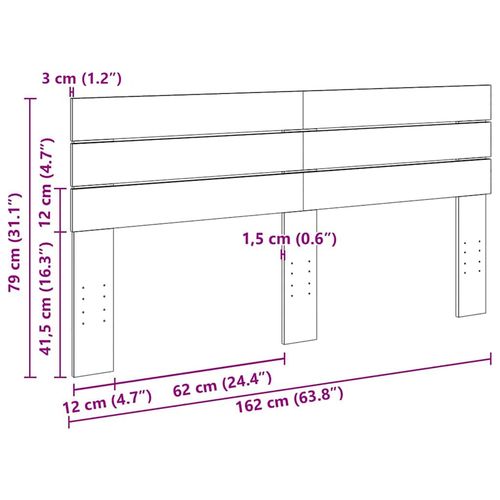Zagłówek 160 cm Drewno lite Dąb na Arena.pl