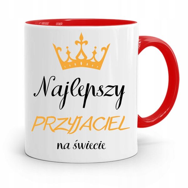 Kubek Czerwony Przyjaciela Najlepszy Przyjaciel Z Nadrukiem Ze Zdjęciem zdjęcie 1