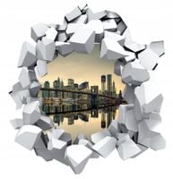 Naklejka samoprzylepna 3D miasta mosty big city