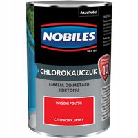 Emalia chlorokauczukowa Nobiles do metalu i betonu czerwony jasny 0,90 l