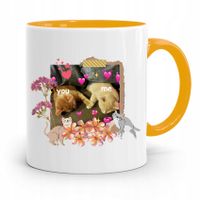 Kubek Żółty Prezent Dla Dziewczyny You & Me Z Nadrukiem Ze Zdjęciem