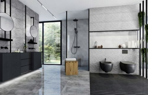 PŁYTKI CERAMICZNE ŚCIENNE ŁAZIENKOWE KUCHENNE SZARY GRES POLER POŁYSK 30x60 na Arena.pl