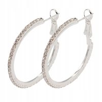 Piękne kolczyki koła z cyrkoniami kolor srebrny