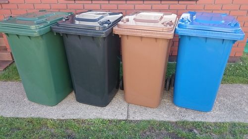 POJEMNIK KOSZ 240L NA ŚMIECI ODPADY BRĄZ NIEBIESKI na Arena.pl