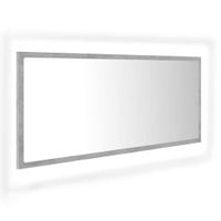 Lustro łazienkowe z LED, szarość betonu, 100x8,5x37 cm, płyta