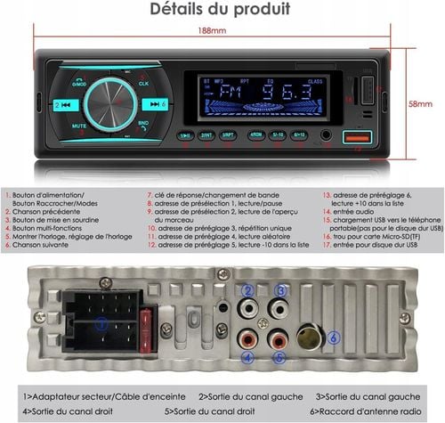 Radio samochodowe iFreGo Bluetooth 12V M3-03156 na Arena.pl