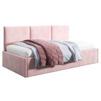 Łóżko młodzieżowe Tapczan 100x200 Comfort Asti Różowy + POJEMNIK