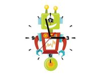 40X40CM ZEGAR ROBOT JEDNYM KÓŁKU OBRAZ