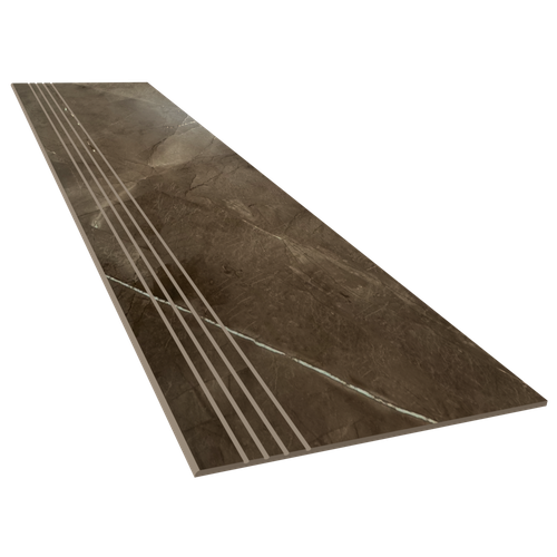 Stopnica gres, brązowy marmur carving z nacięciami antypoślizgowymi 100x30 na Arena.pl