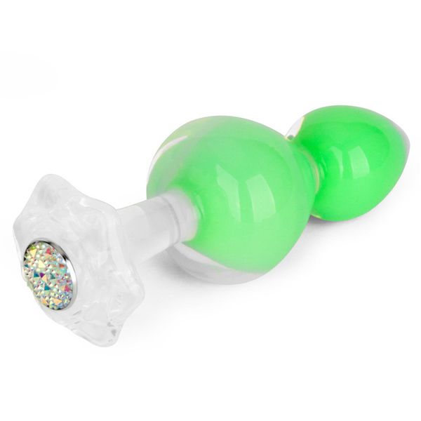 Gemoria Silicone Butt Plug (Glow-In-The-Dark) - Green zdjęcie 5