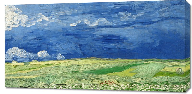 Obraz 100x50cm Wheatfield under Thunderclouds, Van Gogh Vintage zdjęcie 1