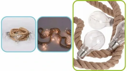 Lampki 30 LED na parcianym sznurze zdjęcie 3