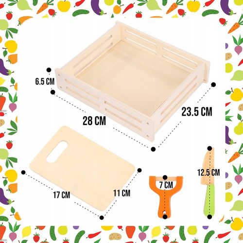 ZESTAW XXL DREWNIANE WARZYWA OWOCE DO KROJENIA NA MAGNES PREZENT DLA DZIECI na Arena.pl