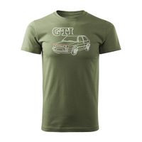 Koszulka z samochodem VW Golf 2 II męska khaki REGULAR XL