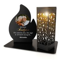 LAMPION LEDOWY SOLARNY ze zdjęciem dla RODZICÓW GRÓB DEKORACJA