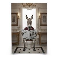 PLAKAT DO WC ŁAZIENKI OSIOŁ W GARNITURZE W ŁAZIENCE ABSTRAKCJA 50cm x 70cm