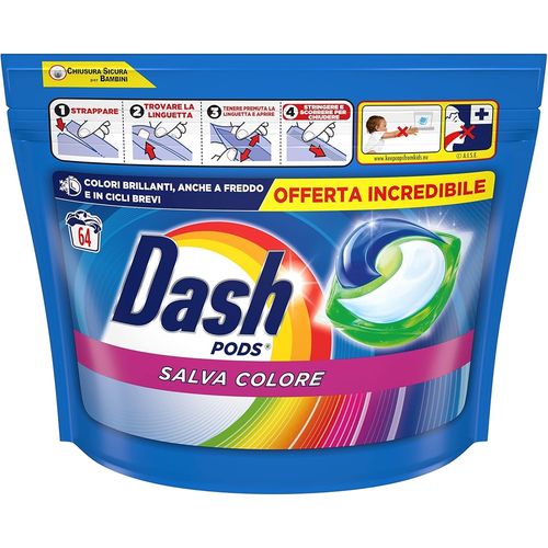 DASH KAPSUŁKI DO PRANIA KOLORÓW PODS 3w1 SKUTECZNE WYGODNE 64szt IT na Arena.pl