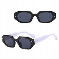 OKULARY PRZECIWSŁONECZNE UV400 Czarno/białe damskie męskie + ETUI+ŚCIERKA