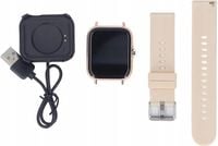 Zegarek smartwatch beżowy bluetooth tętno kroki sen dla kobiet TB39