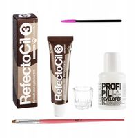 Zestaw Henna Refectocil 3.0 brąz Oxydant kieliszek pędzelek szczoteczka