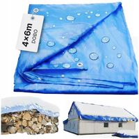 MOCNA PLANDEKA Niebieska płachta WODOODPORNA, MROZOODPORNA z Oczkami