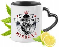 Kubek Czarny Z Uszkiem W Kształcie Serca Dla Mikołaja Idealny Na Prezent