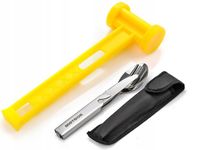 NIEZBĘDNIK TURYSTYCZNY SZTUĆCE STALOWE 4w1 + MŁOTEK KEMPINGOWY DO NAMIOTU