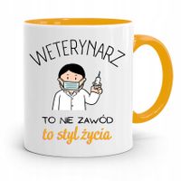 Kubek Żółty Weterynarza Weterynarz To Styl Życia Z Nadrukiem Ze Zdjęciem