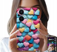 ETUI DO OPPO RENO8 LITE 5G - KOLOROWE SERCA MOŻLIWOŚĆ PERSONALIZACJI