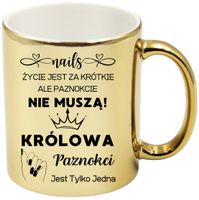 KUBEK ZŁOTY PREMIUM DLA KOSMETYCZKI STYLISTKI PAZNOKCI ŚMIESZNY PREZENT