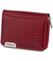 BELTIMORE portfel damski skórzany mały lakierowany kroko P255 czerwony